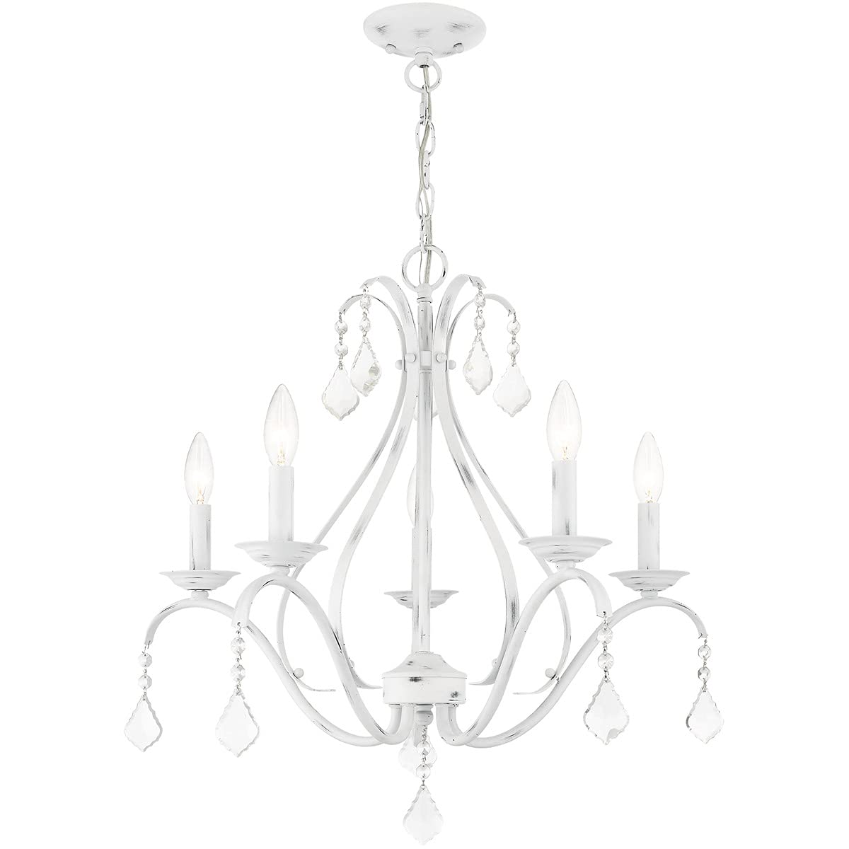 Lighting 40845-60 5 Light Antique White Chandelier