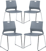 Waiting Room Chairs, Pack of 4 Plastic Chairs Office Guest Chairs & Reception Chairs Staking Chairs for Meeting Room,