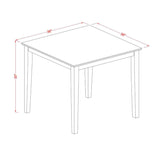 OXNO5-MAH-W 5 Piece Dining Set Includes a Square Dinner Table