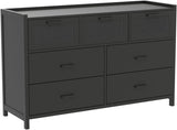 Dresser for Bedroom, Chest of Drawers with LED Lights, 7 Dresser