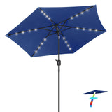 7.5FT Solar Patio Umbrella Outdoor LED Umbrella,Table Umbrella with Lights Heavy Duty Patio Umbrella