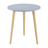 Table, Blue Grey End Table for Small Spaces, Nursery Round Side Table Small Bedside