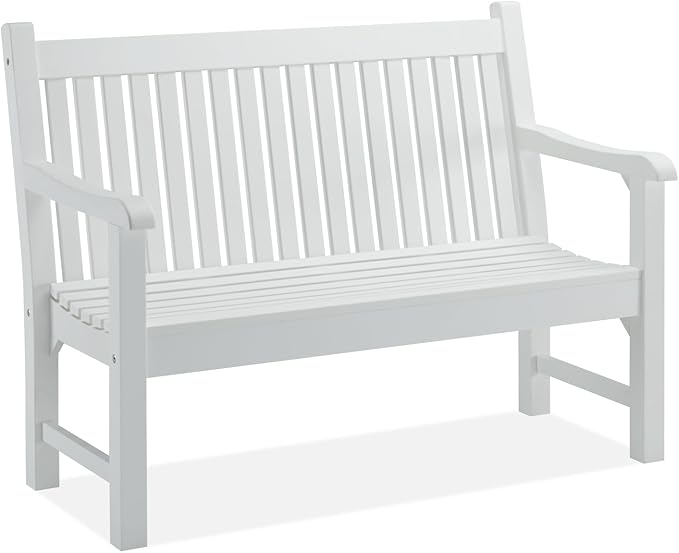 Garden Bench, 2-Person Poly Lumber Patio Bench, All-Weather Outdoor Bench That