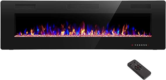 Electric Fireplace 50 inch Recessed and Wall Mounted