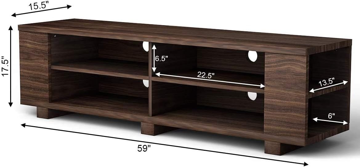 Wood TV Television Stands, Large, Walnut