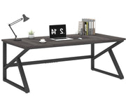 Long Desks for Home Office, Large Metal Wooden Computer Desk for 2 Monitors