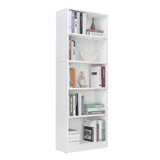 5 Shelf Wood Bookcase Freestanding Display Shelf Adjustable Layers Bookshelf for Home