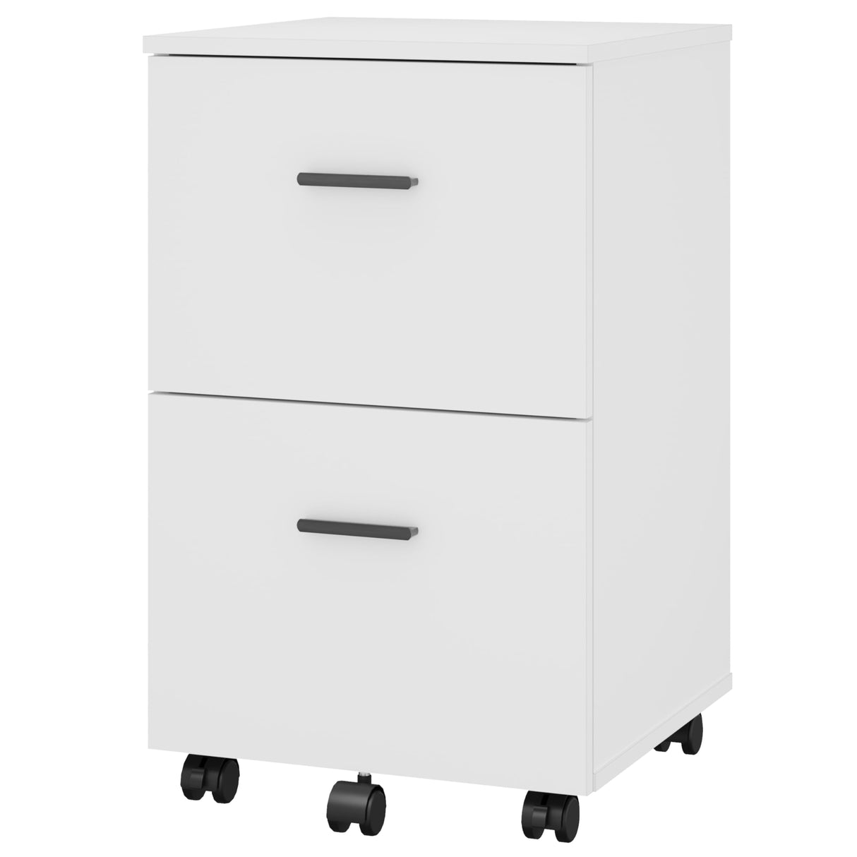 2 Drawer Mobile File Cabinet, Wood Rolling Filing Cabinet