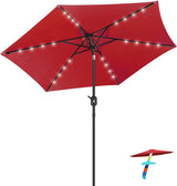 7.5FT Solar Patio Umbrella Outdoor LED Umbrella,Table Umbrella with Lights Heavy Duty Patio Umbrella