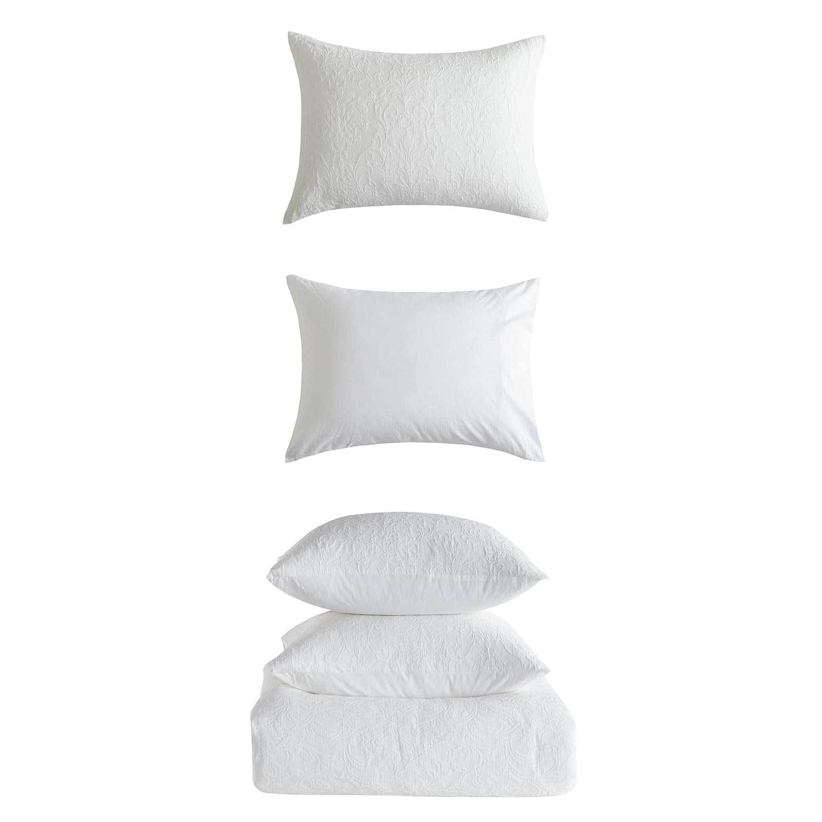 Cotton Comforter Set for Queen Size Bed, Off White Comforter, Pre Washed Bedding,