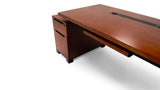 Furniture 79" Modern Ford Executive Desk with Filing Cabinets - Light Wood