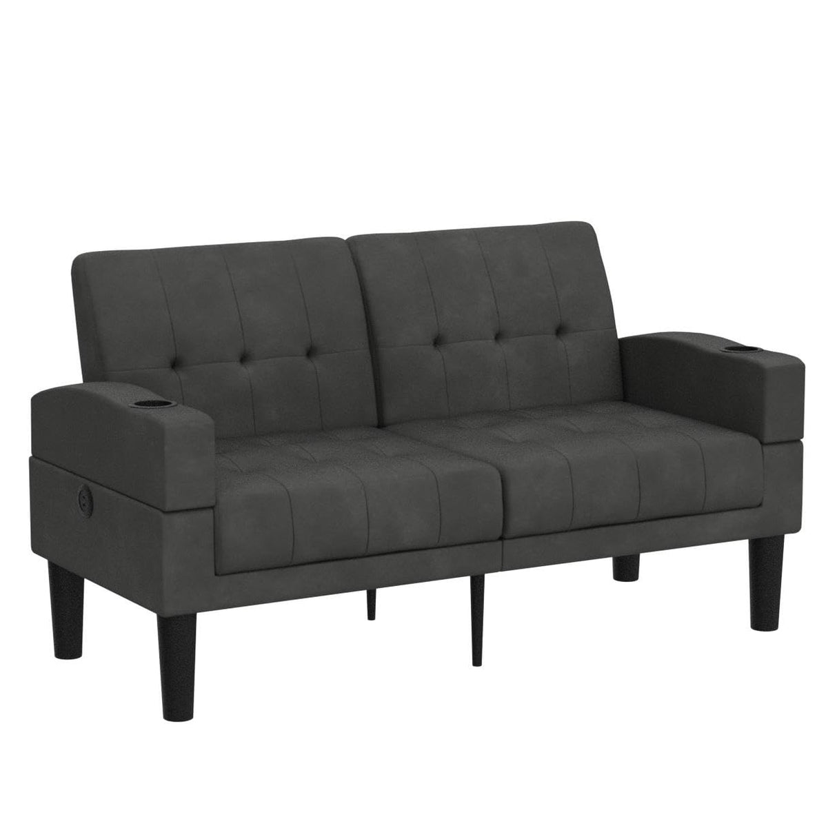 62" Loveseat Couches Upholstered Fabric Linen Love Seat Sofas Couch with 2 USB