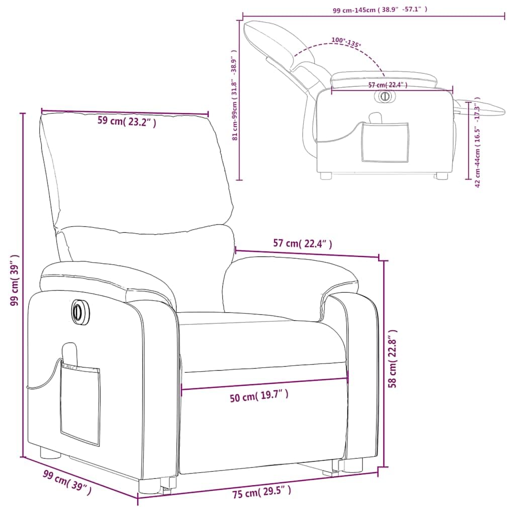 Stand Up Massage Recliner-Light Gray Fabric Chair with Power Lift & Vibration Massage, Adjustable Backrest for Living Room