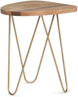 Preston Modern Industrial 22 inch Wide Metal Side Table in Antique Gold