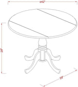 DLAV5-SBR-C 5 Piece Dinette Set for 4 Includes a Round Dining