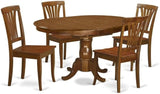 POAV7-SBR-C 7 Piece Modern Dining Table Set Consist of an Oval Wooden Table with Butterfly