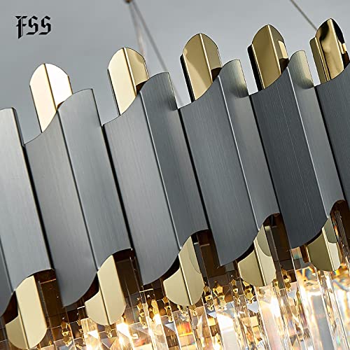 Pendant Light , Pendant Ceiling Light Modern Crystal Chrome Rectangle Round