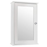 White Mirrored Bathroom Medicine Cabinet, Wall Mount Bathroom Storage Cabinet