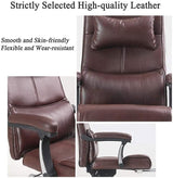 Office Chair Office Chair, Reclining Leather Computer Chair with Armrest, Comfy Reclining