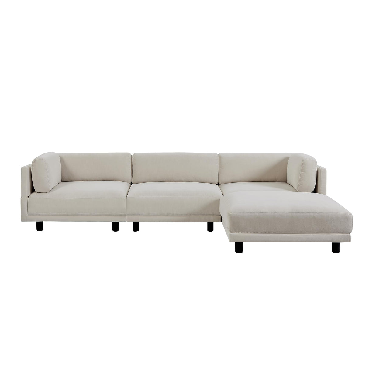 Convertible Sectional Sofa, L Shaped Couch with Reversible Chaise, 3, White