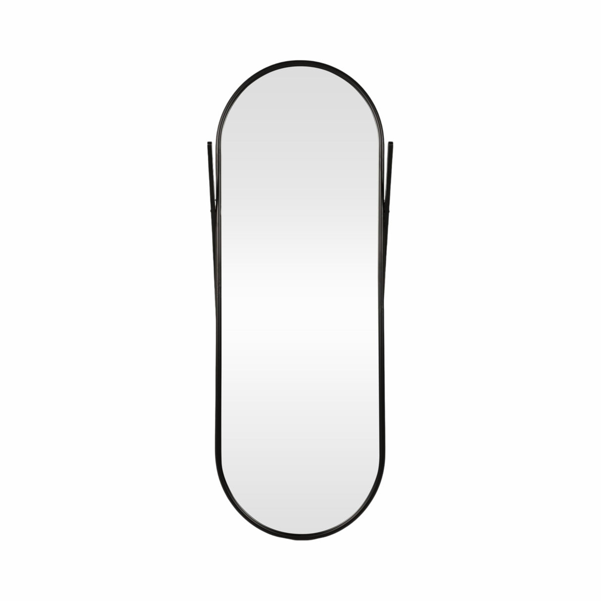 Elegant 23x60 Black Rounded Standing Mirror