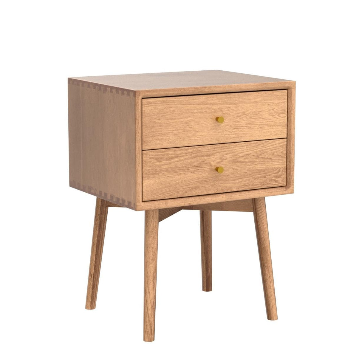 Night Stand, Midcentury Modern Solid Wood Nightstand with Drawer, Durable Sturdy Tall