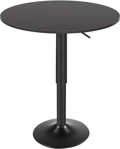 Bar Table, Height-Adjustable Round Pub Table 27-35.4 Inches, Cocktail Table