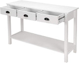 47’’ Console Sofa Table with 3 Storage Drawers and 1 Shelf, White