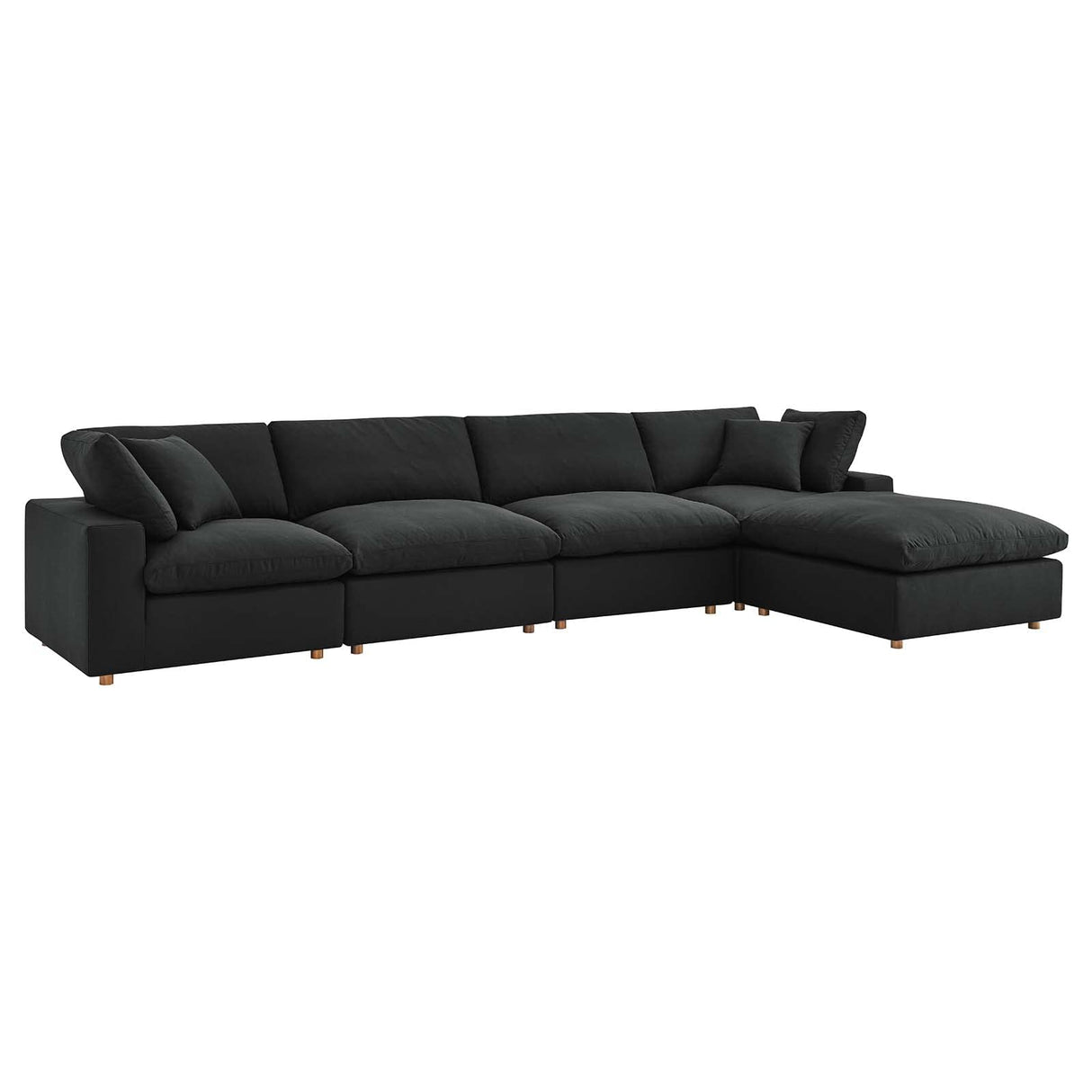 Commix Modular Sofa, Extra Large Reclining Sectional, Black Fabric