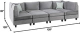 Gray Velvet 8Pc Modular Sectional Sofa