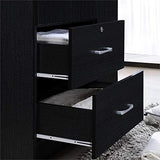 3 Door Armoire with 2 Drawers 3 Shelves in Black