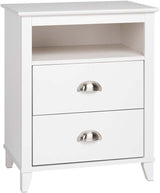 Yaletown Traditional 2-Drawer Tall Nightstand Side Table,