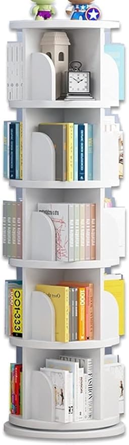 Book Shelf Rotating Bookshelf, Small Corner 360 Display Floor Standing Storage Rack