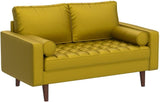 Caladeron Mid-Century Modern Loveseat in Soft Velvet