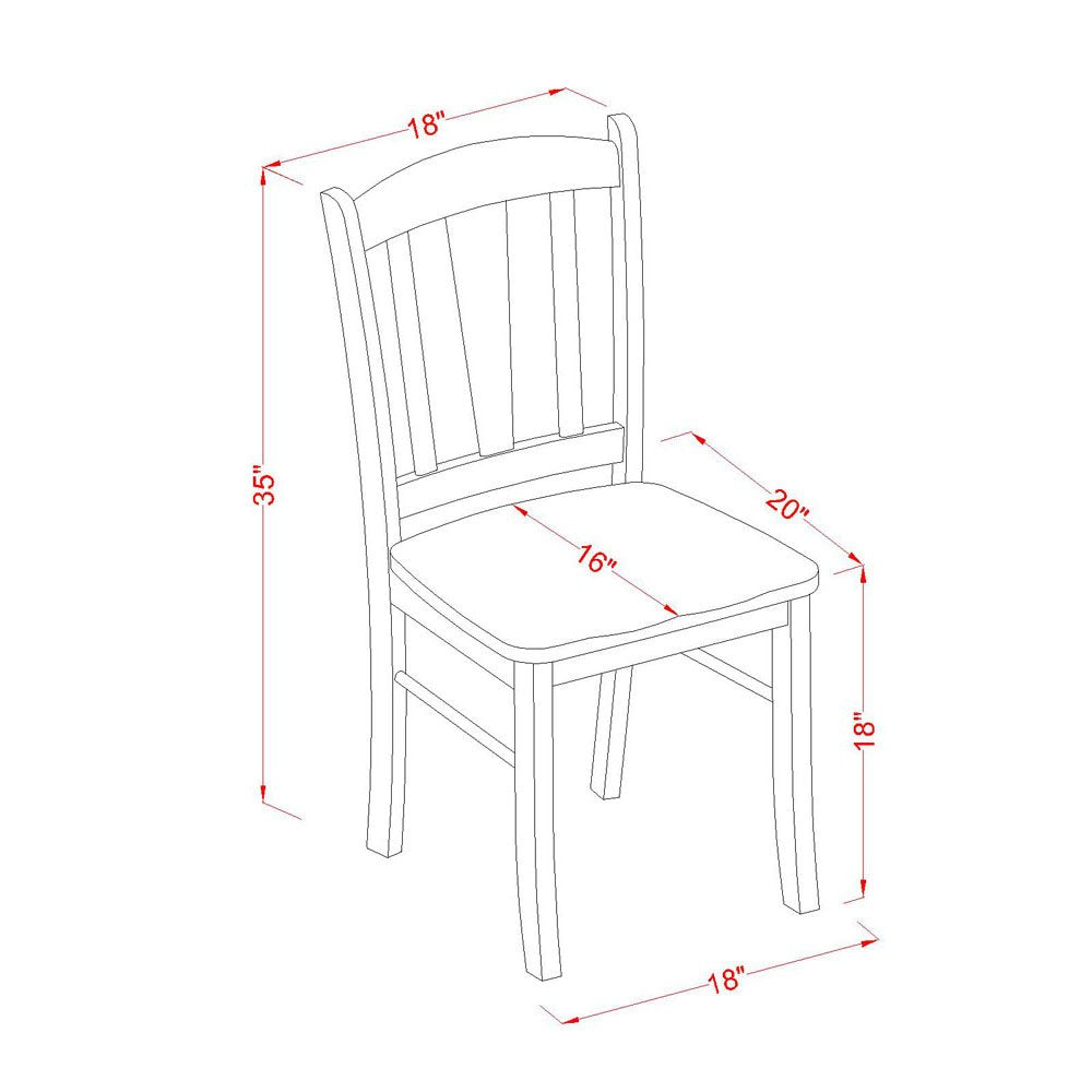 Eden 3 Piece Dinette Set for Small Spaces Contains a Round Table with Pedestal and 2 Dining Room Chairs