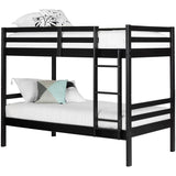 Row Contemporary Twin Over Twin Bunk Bed in Matte Black