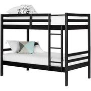 Row Contemporary Twin Over Twin Bunk Bed in Matte Black