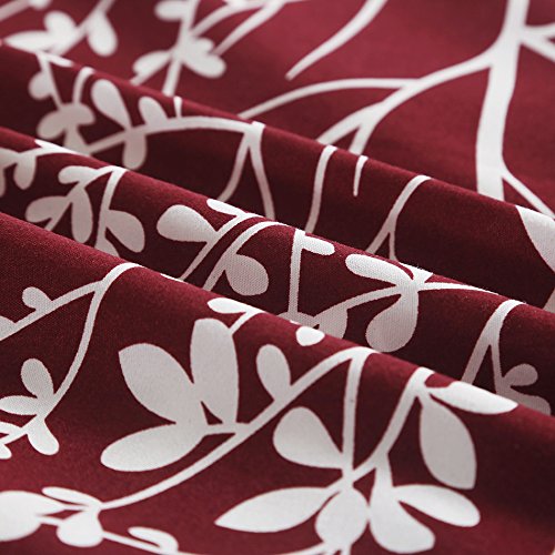 Lightweight Microfiber Duvet Cover Set, Branch and Flowers Print Pattern Design -