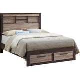 Magnolia Wood King Bed in Gray and Brown