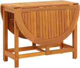 Solid Acacia Wood Patio Drop Leaf Table Oval Dinning Stand Furniture
