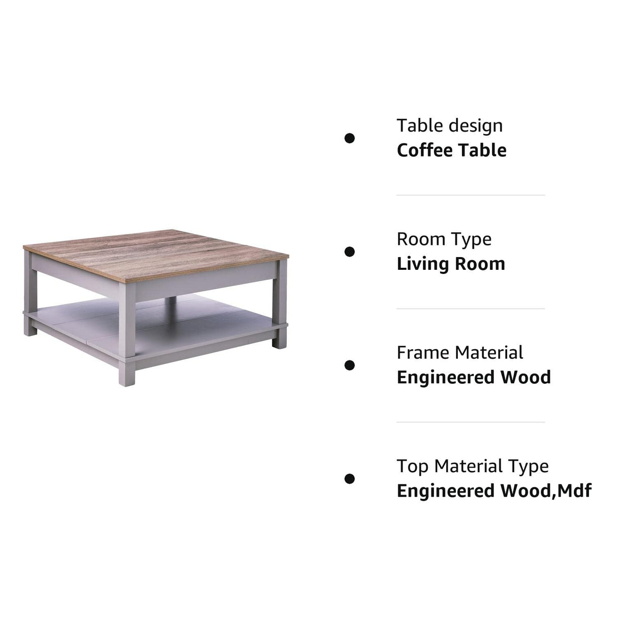 Carver Coffee Table, Gray