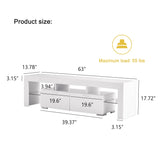 White LED TV Stand for 75 Inch TV, High Gloss TV Entertainment Center