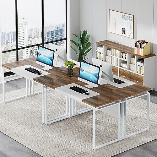 L-Shaped Executive Desk with Reversible File Cabinet, 63" Office Desk with Storage