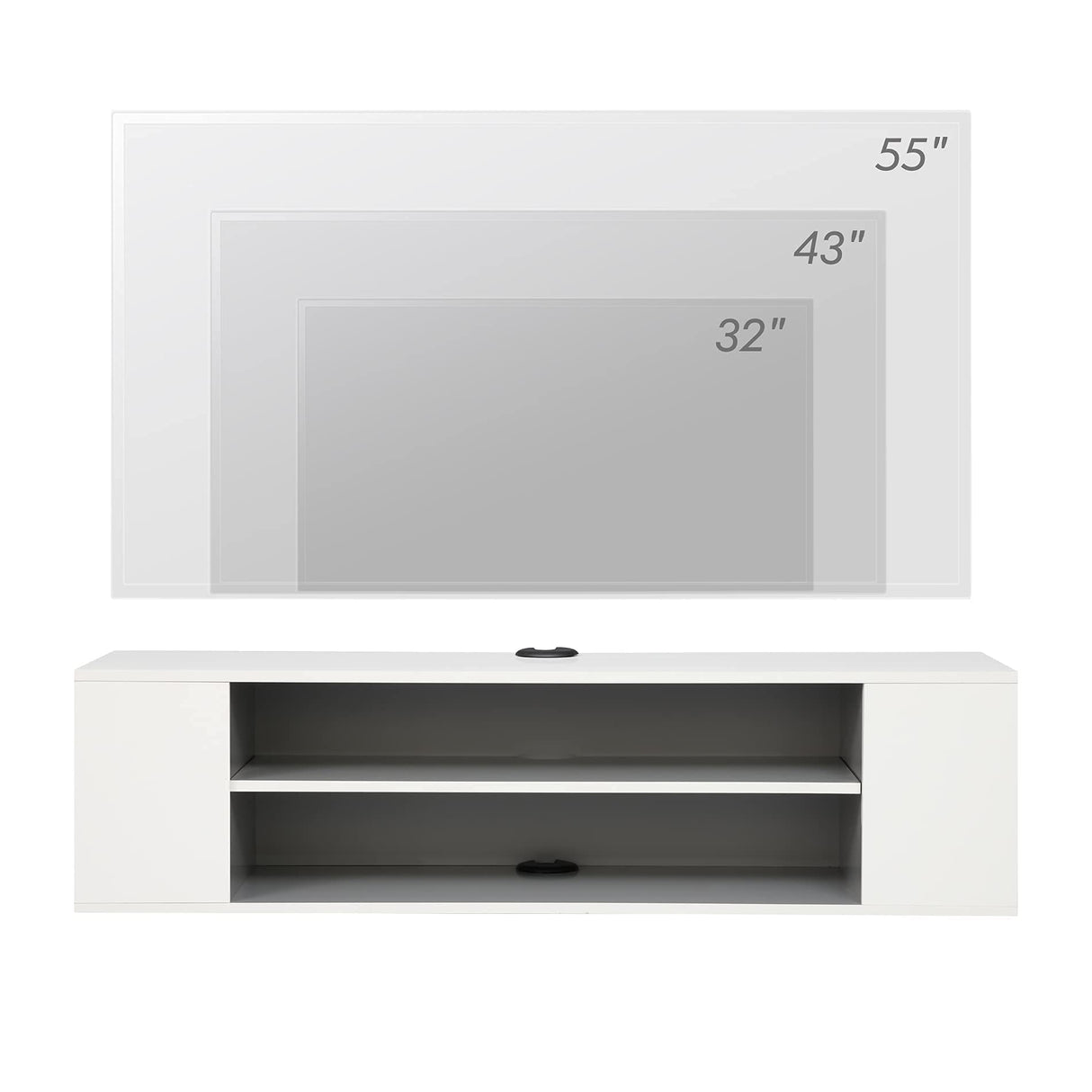 White Floating Entertainment Center for Wall