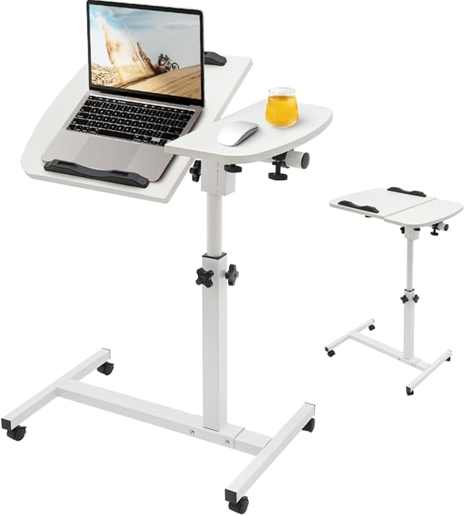 Foldable Mobile Standing Desk Height Adjustable 37.4 in Sit Stand Desk Rolling Laptop