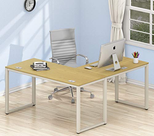 Vista Key Double Ped Desk, L: 55.24" x W: 20.2" x H: 30.12", Blaze Acacia Finish