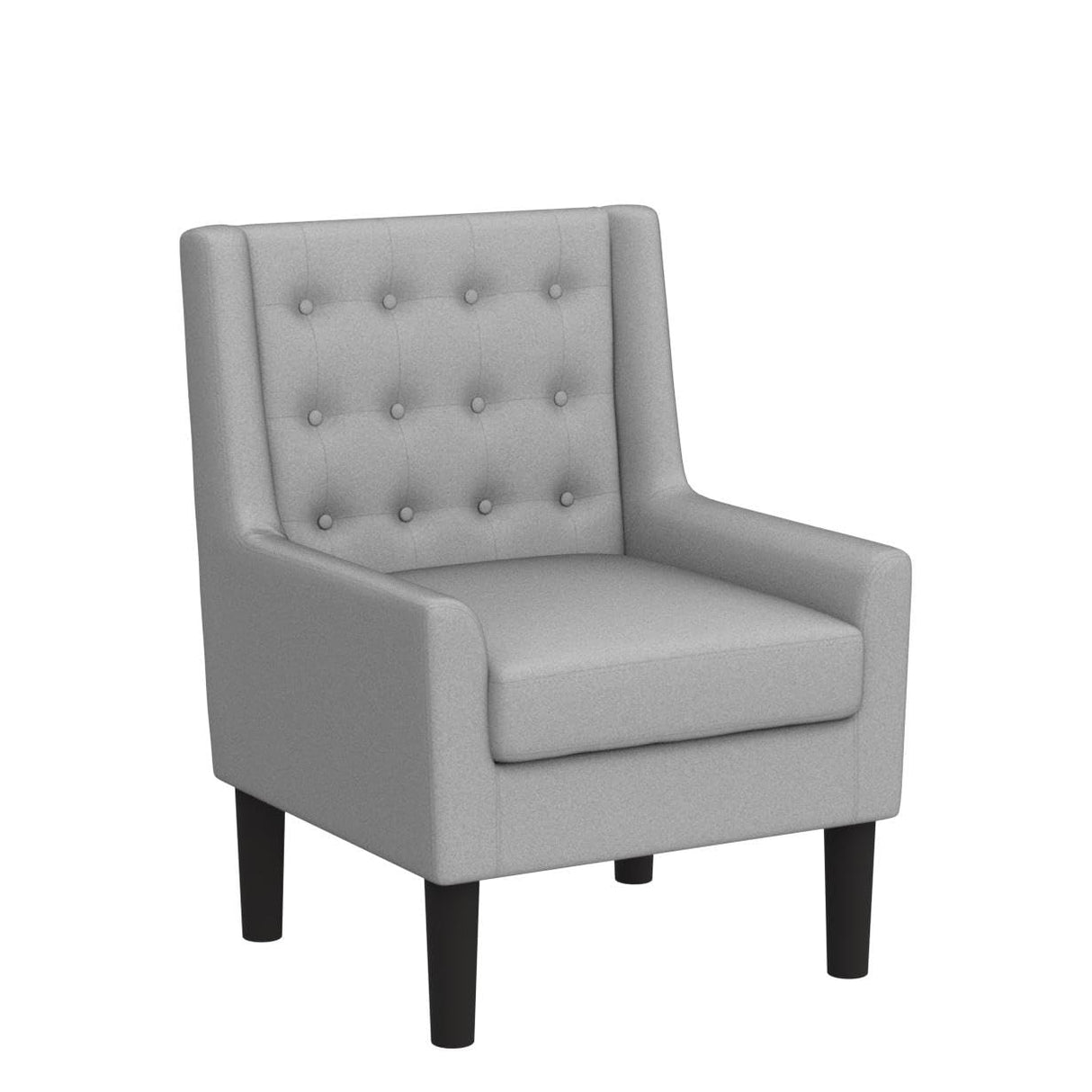 Rosevera Accent Chair - Button Tufted Armchair for Living Room, Bedroom, Reading - Mid-Century Modern Lounge Chair Set - Natural Gray