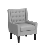 Rosevera Accent Chair - Button Tufted Armchair for Living Room, Bedroom, Reading - Mid-Century Modern Lounge Chair Set - Natural Gray