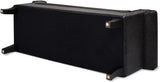 Jennifer Taylor Home Kathy Roll Arm Entryway Accent Bench, Vintage Black Brown Faux Leather