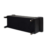 Jennifer Taylor Home Kathy Roll Arm Entryway Accent Bench, Vintage Black Brown Faux Leather